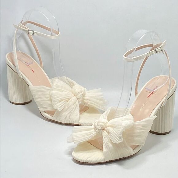 Loeffler Randall Camellia Pearl Pleated Bow Heel...